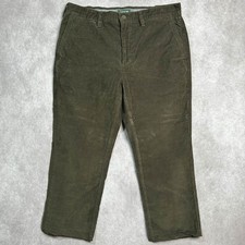 Orvis Green Soft Corduroy Flat Front Men Pants 36x30  Measures 35x24.5