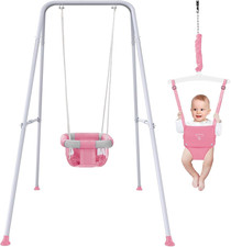 2 in 1 Baby Jumper with Swing - Indoor and Outdoor Use, Toddler Swing with Folda