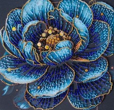 DIY Bead Embroidery Kit "Royal Bloom" Beaded stitching needlepoint beadwork