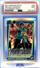 PSA 9: 2021 Donruss Optic #201 Rated Rookie Holo Auto - Trevor Lawerence /125
