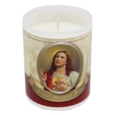 Religious Votive Candle 24 hour Burn Time 6.5cm - Sacred Heart of Jesus