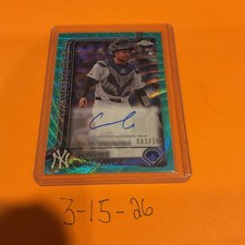 2025 Topps Chrome Upd. - RC Debut Autos Carlos Narvaez Aqua Wave Refractor /199