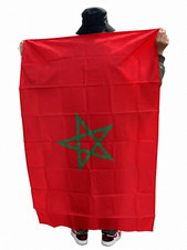 Marokko Fahne Marokkanische Gro&szlig;e Flagge 90X150cm Schulterfahne zum umbinden gee