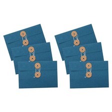 HYMAOME 15 Kraft Paper Envelopes Brown Folders Greeting 6.7"x4.5", Blue