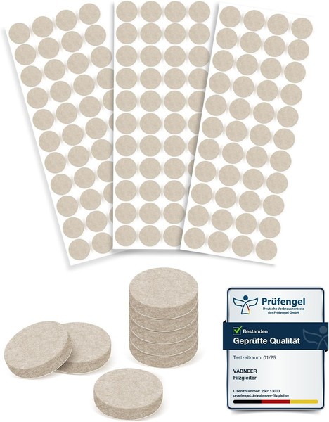 Filzgleiter Selbstklebend 15Mm Durchmesser 5Mm Dicke 132 StüCk FüR MöBel-image