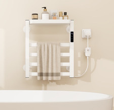 Bathroom Heated Towel Rail Electric Straight Radiator Warmer with Storage Timer