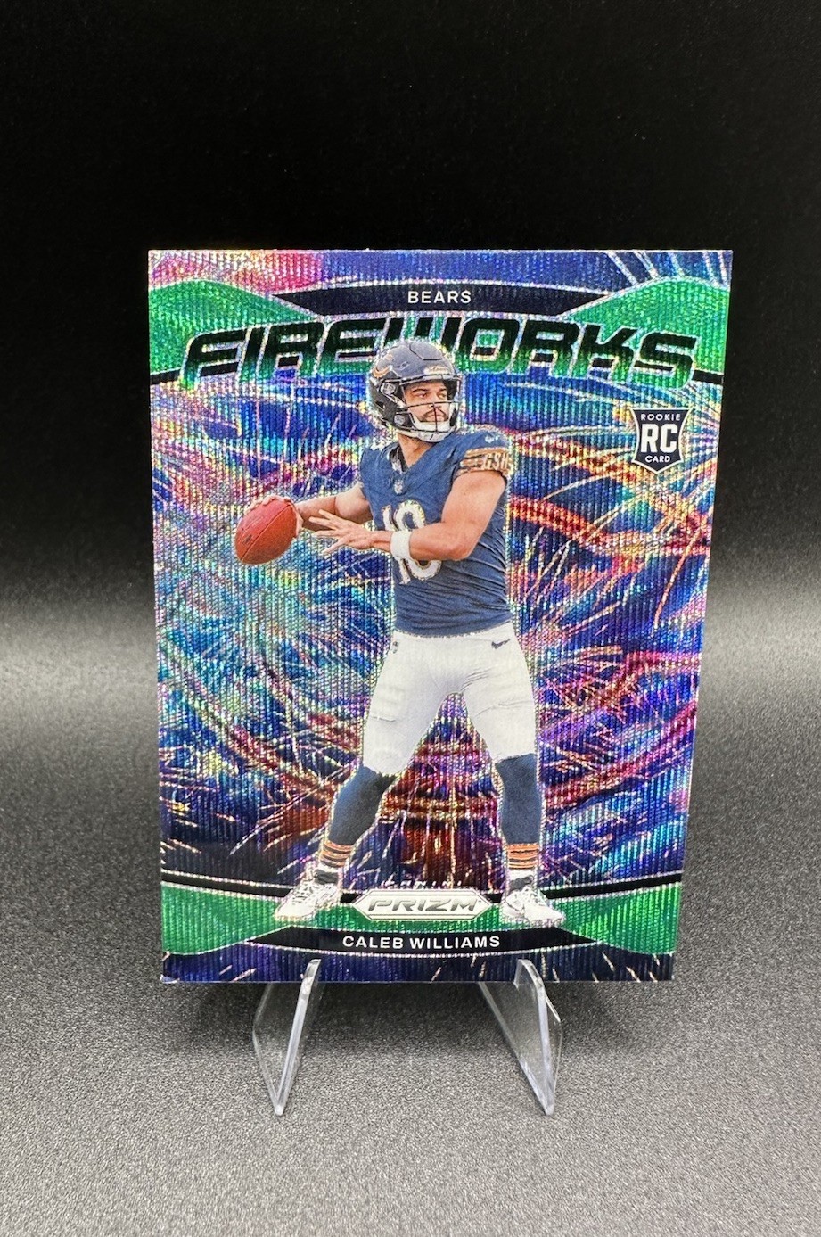 2024 Panini Prizm Rookie Caleb Williams Fireworks Green Wave Prizm Chicago Bears
