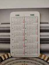 CALENDARIO ROLEX 1986