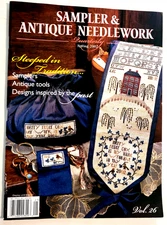Sampler & Antique Needlework Qtrly mags,1991-2015,historical articles & patterns