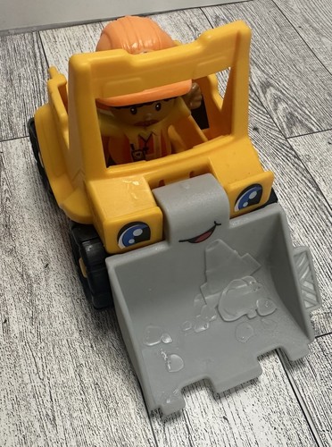 Fisher Price Little People Bulldozer & Construction Worker Figure Pretend Play - Picture 3 of 7