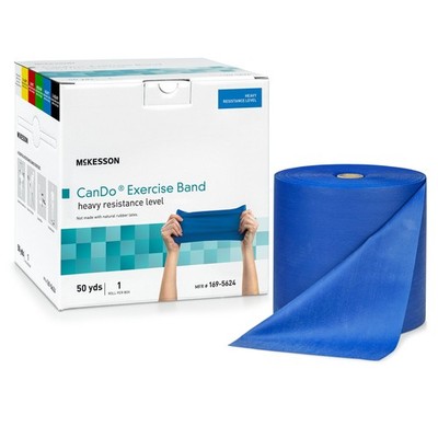 McKesson CanDo Exercise Resistance Band Blue Heavy Resistance 5'' x 50 Yd. 1 Each