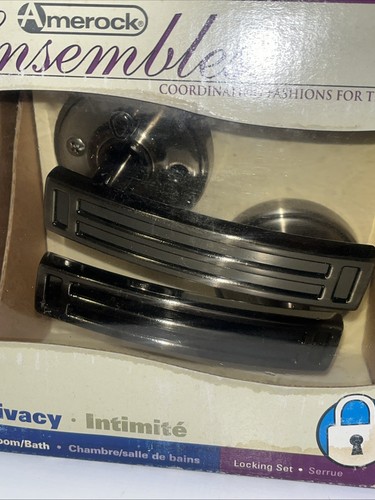Amerock Ensembles Symmetry Lever Pewter Right Hand Door Handle Set E4420-5-PWT - Picture 3 of 10