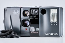Cleaned and tested Mint Olympus AF-10 TWIN Black 35mm Film Camera JAPAN