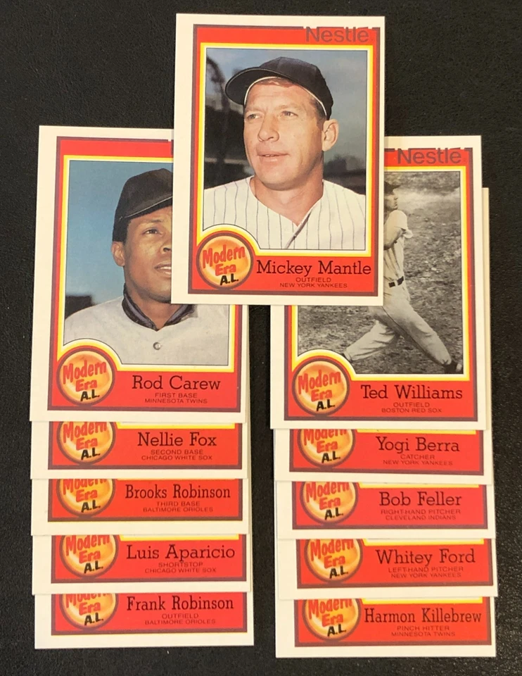 Juego de tarjetas coleccionables de béisbol 1987 Nestlé Topps #1-33 Mantle Ruth Cobb Clemente Mays Foto 3 de 4