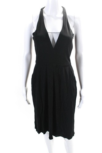 Giorgio Armani Womens Mesh Illusion V Neck Sleeveless Sheath Dress Black IT 42 L