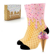 Ice Cream Print Socks for Women Men Funny Novelty Crew Socks Cute Foodie Gift...
