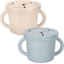 Silicone Food Grade Silicone Cups, Toddler Snack Container Cups with Handles