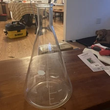 KIMAX 4000mL 4L Glass Graduated Heavy Duty Rim Erlenmeyer Flask 26500 FREE SHIP