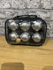 7 Piece Boules Set With Silver Balls and small queen ball measure tape mirrored