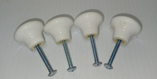 4 Vintage Pink Rose with Gold Porcelain Cabinet Knobs With Screws