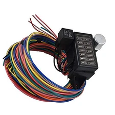 14 Circuit Wire Harness 14 Fuse 12v Street Hot Rod Muscle Rod Wiring