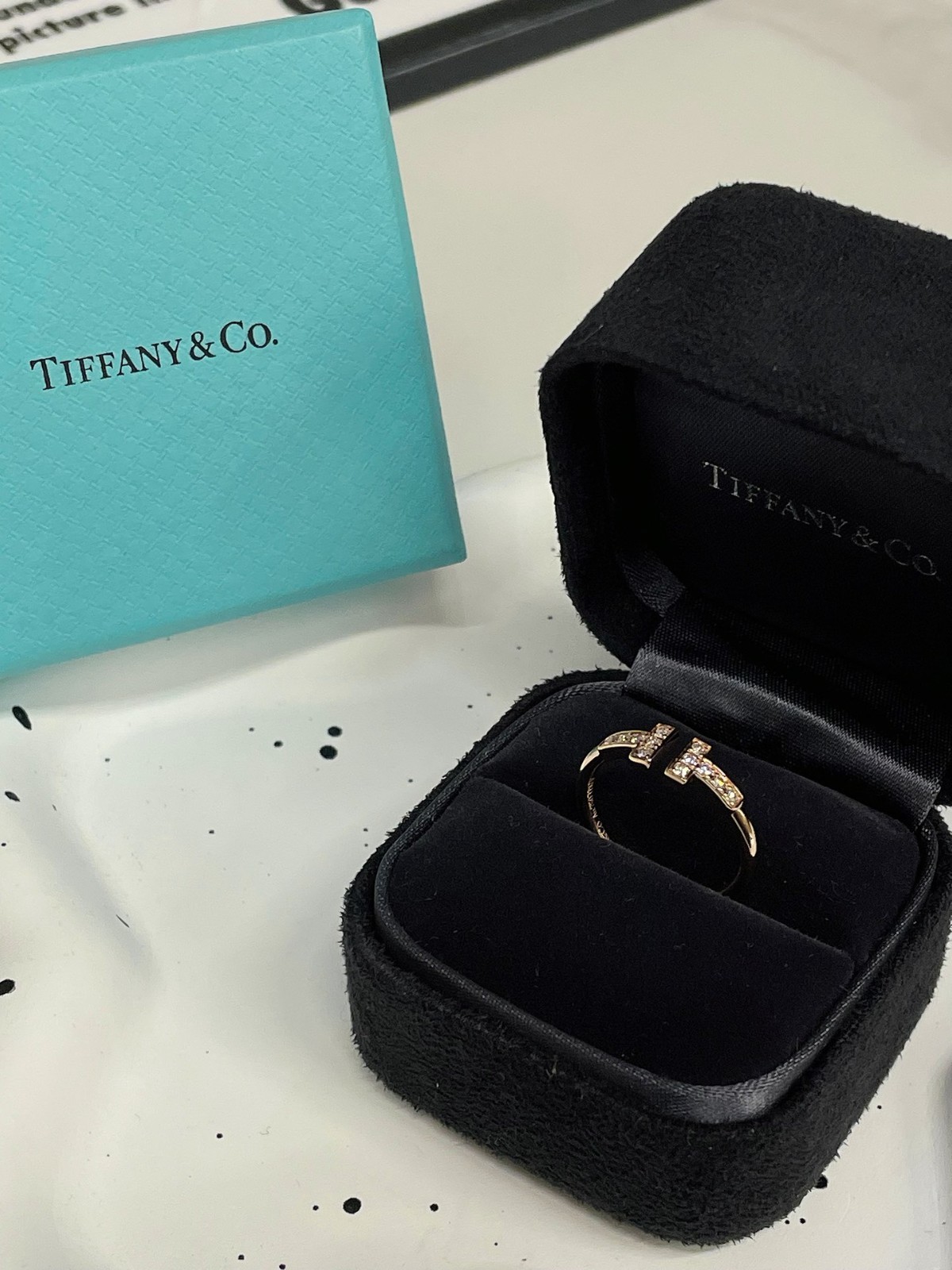 Tiffany & Co.  Diamond T Wire Ring 18K Yellow Gold US 5.5 / EU 51