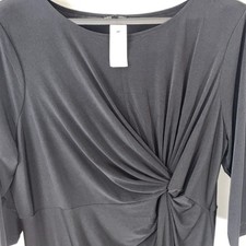 Lane Bryant Faux Wrap Black Long Sleeve Mini Dress Womens Plus Size 22/24 Class
