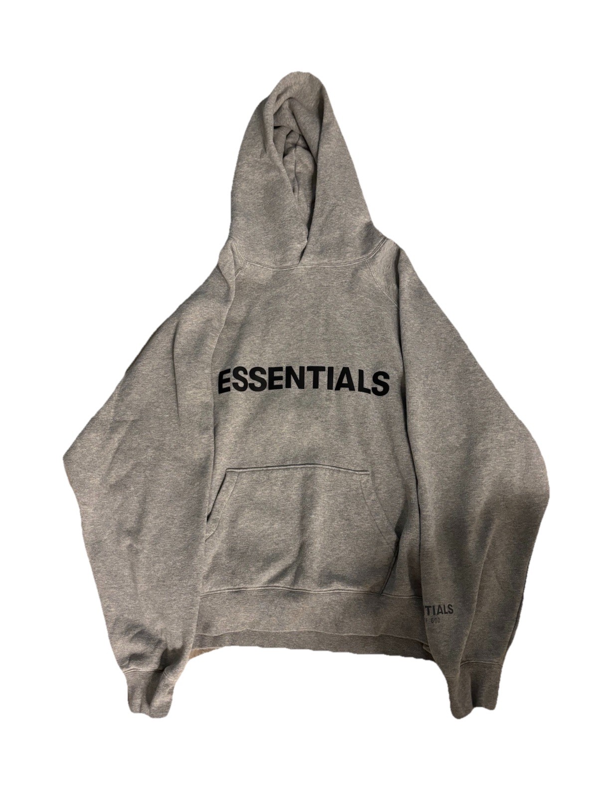 Essentials Gray Cotton Fleece Pullover Hoodie Men… - image 1