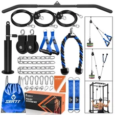 SERTT Home Gym Pulley System - Tricep Workout, Lat Pulldown, Biceps Curl, Tri...