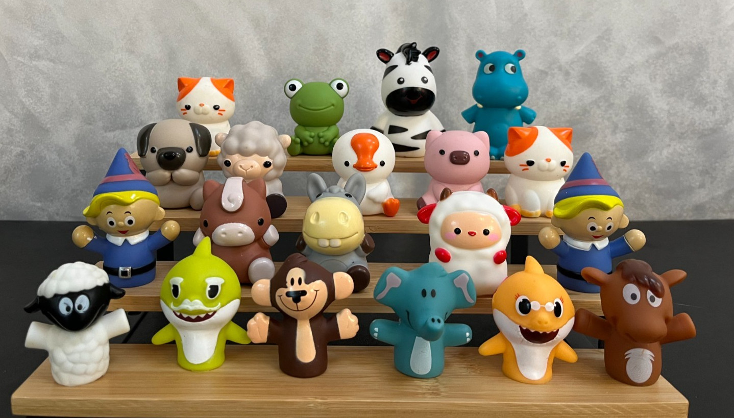 20 Finger Puppets Bath Toys Mixed Lot KMUYL, Kiddie Play, Playtex Etc.