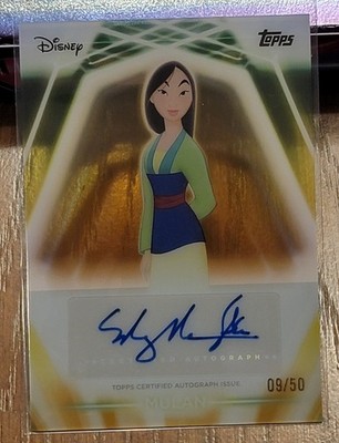 2026 Topps Disney Neon Mulan Ming-Na Wen Autograph 9/50 TNA-MNW Gold PETG