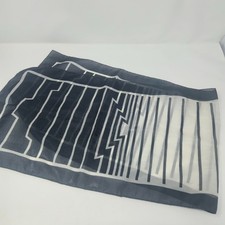 Vintage Sheer Black/White Geometric Pattern Rectangle Scarf Head Wrap 44"x12"