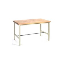 48"W x 36"D Adjustable Height Workbench 1-3/4" Thick Birch Top Square Edge Tan