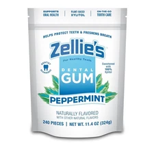 Zellie's | 100% Xylitol Peppermint Chewing Gum | No 240 Count (Pack of 1) 