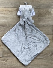 So Dreamy Lovey Blanket Gray Elephant Cozy Plush Security Blanket 15"x 15" NEW