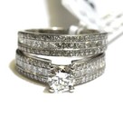 GIA 14k white gold 2.22ct round diamond engagement ring wedding band 6.2g 6 — photo 2