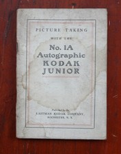 NO. 1A AUTOGRAPHIC KODAK JUNIOR INSTRUCTION BOOK, 1917, STAINED/cks/214332