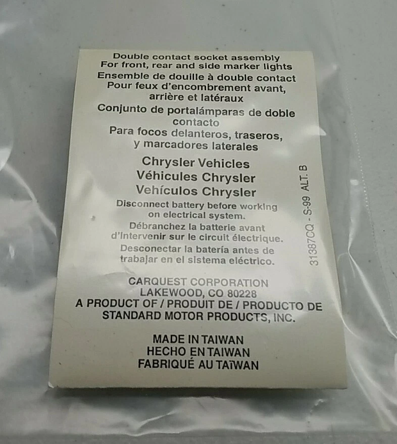 S-99 Carquest Double Contact Side Marker Light Socket/Pigtail Assembly - Image 4 of 4