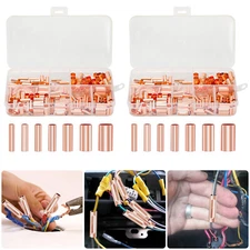 500x Copper Tube Connectors Kit 7 Sizes Straight Coupling Fitting Wire Connect