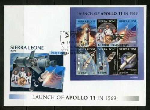 Briefmarken mit Raumfahrt-Motiven als Ersttagsbrief