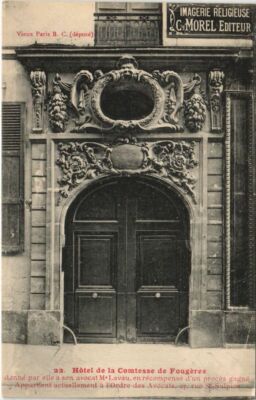 Old postcard Paris 6th 27, rue St-Sulpice hotel de la Comtesse de Fougeres (978461)