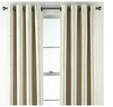 JCP Malone 50 x 84 Ivory Beige Blackout Khaki Room Dark Grommet Curtain Panel