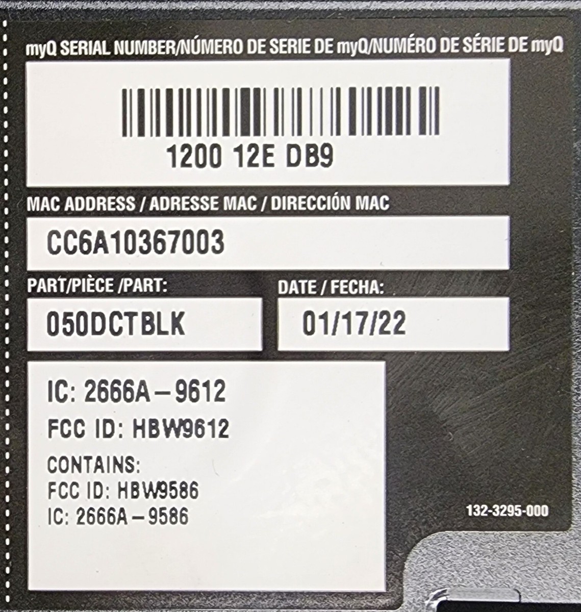 Liftmaster 050DCTBLK LOGIC BOARD, BLUETOOTH ENABLED, LOCK