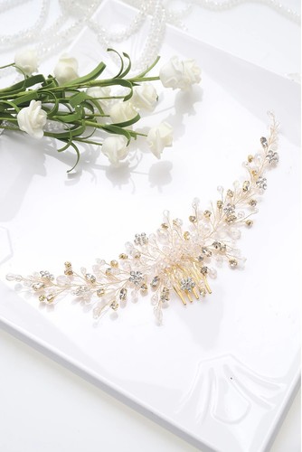 Handmade Vintage Wedding Accessories bridal headwear Shiny Hair comb Headband UK - Picture 21 of 26