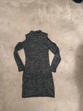 Parisian Grey Knit Bodycon Dress- Cold shoulder - NEW with labels - UK 8