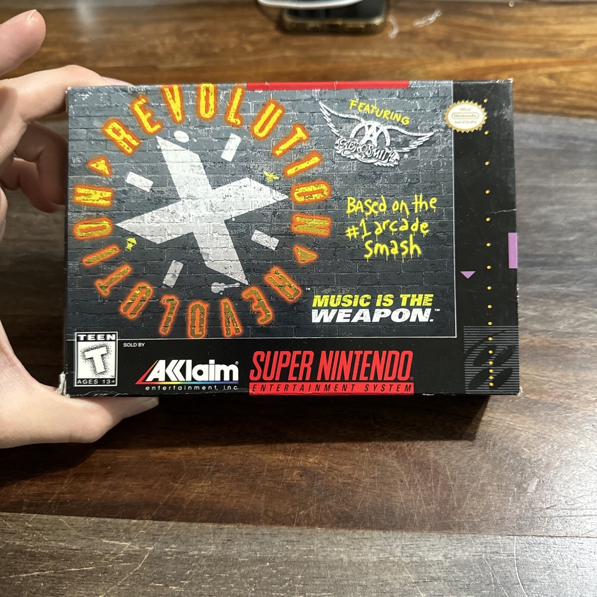 Revolution X Featuring Aerosmith SNES Super Nintendo Complete In Box CIB!  Tested - Main Image