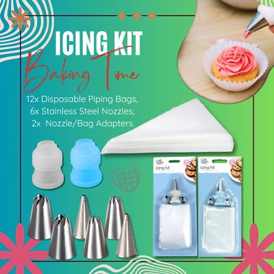Cake Decorating Kit-Buttercream Frosting Bags, Icing Nozzles