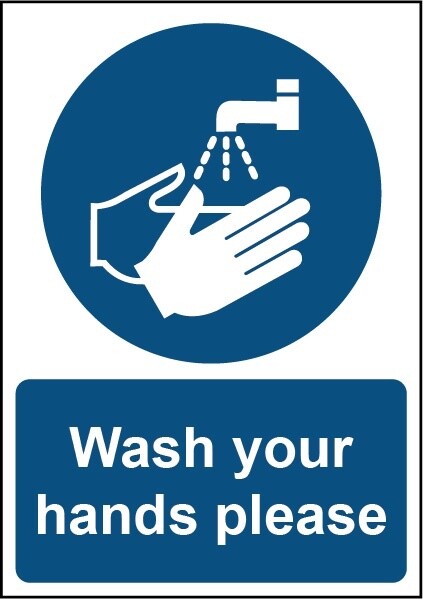 Securit Wash Your Hands Please A5 Self-Adhesive Sticker Safety Business Sign