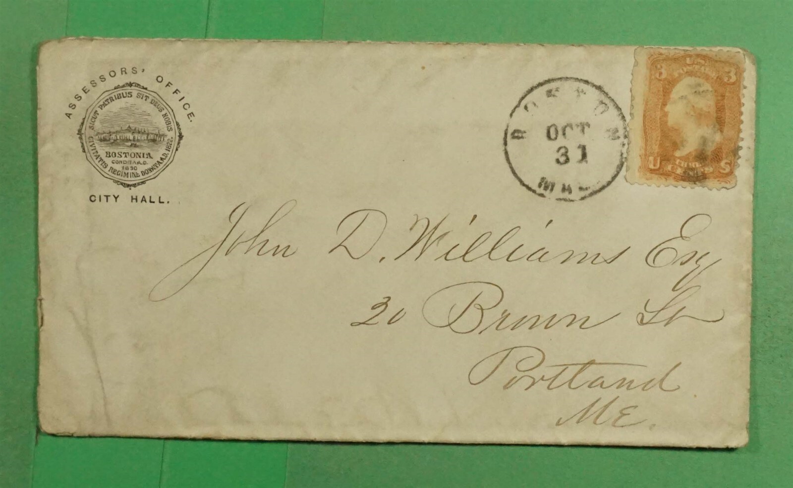 DR WHO 1860S GRILL? FANCY CANCEL BOSTON MA ASSESSOR CORNER j63410 eBay