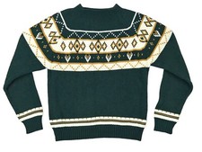 VINTAGE NORDIC FAIR ISLE SWEATER APRES SKI MOCK NECK M